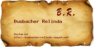 Busbacher Relinda névjegykártya
